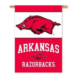  NCAA Arkansas 2 Sided 28 by 40 Inch House Banner w/Pole 