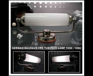 ART DECO TUBULAR WALL LAMP WANDLAMPE CHROME & GLASS BAUHAUS MID 