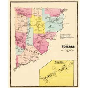  SOMERS TOWNSHIP NEW YORK (NY) LANDOWNER MAP 1868