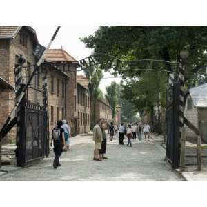Entry Gate with Sign Arbeit Macht Frei, Auschwitz Concentration Camp 