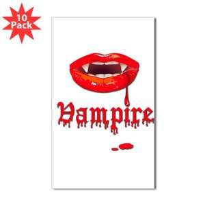   Sticker (Rectangle) (10 Pack) Vampire Fangs Dracula 