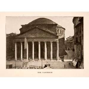 1905 Halftone Print Pantheon Rome Italy Architecture Corinthian Column 