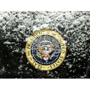  Snowflakes Fall on the Door of the Presidential Limousine 