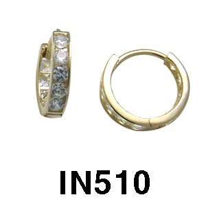  14k Cubic Zirconia Huggy Earrings (yellow gold) Jewelry