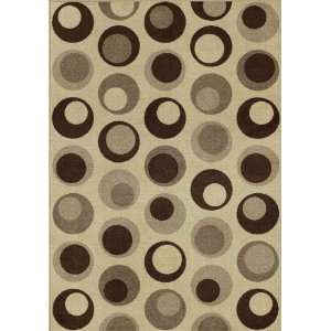  Modern Area Rug Contemporary CARPET NEW Beige 3x5 4x6 rings circles 