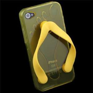  For iPhone 4S Cute Shoe Design Yellow Color TPU Case Cell 