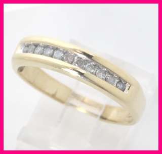 Mens 10kyg Round Diamond Wedding Band Ring .44ct  