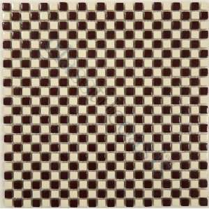   Blend 3/8 x 3/8 Brown Button Series Glossy Glass Tile   17143
