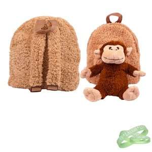  FURRY 11inch Animal Raving Backpack in a Monkey + 3 LIVE 