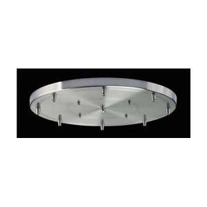  8 Light Round Pan In Satin Nickel