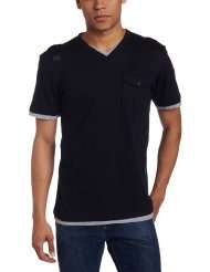 Southpole Mens Layered Feel Utility Fashion V Neck Tee With 