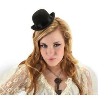 SteamPunk Cosplay Mini Bowler Hat Black, NEW UNWORN  