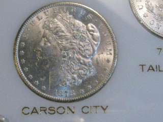 All 5 Varieties 1878 BU/Unc. Morgan Dollars. 8TF,7TF,7 over 8 TF, CC 