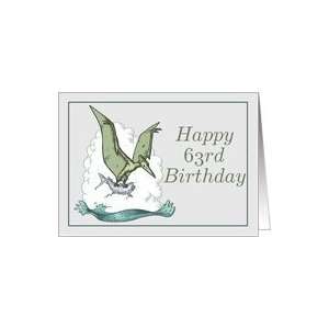  Happy 63rd Birthday / Pterodactyl Card Toys & Games