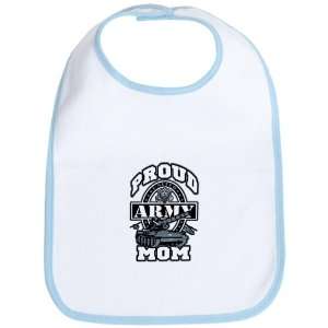  Baby Bib Sky Blue Proud Army Mom Tank 
