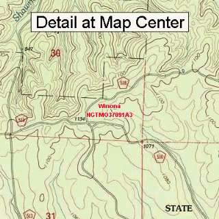  USGS Topographic Quadrangle Map   Winona, Missouri (Folded 