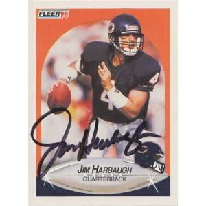 Jim Harbaugh signed autographed 1990 Fleer Card Bears  