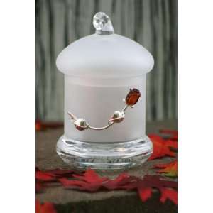 Gift Idea Art Crystal Glass Decorative Amber & Sterling Silver Sugar 