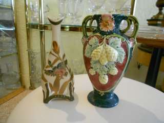 Austrian Amphora Double Hand Handled Pinecone Vase  