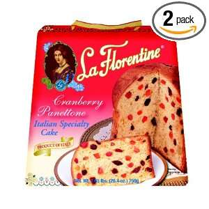 La Florentine Cranberry Panettone, 26.5 Ounce Boxes (Pack of 2)