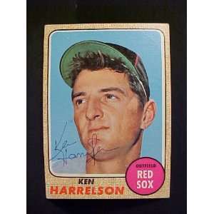 Ken Harrelson Boston Red Sox #566 1968 Topps Signed Autographed 