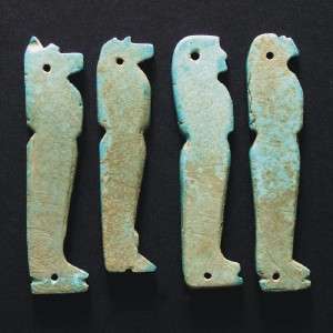THE SONS OF HORUS   A RARE AND COMPLETE SET OF AMULETS  