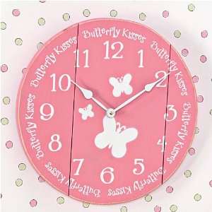  Pink Butterfly Kisses Clock