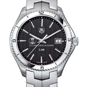  USAFA TAG Heuer Mens Link Watch with Black Dial Sports 
