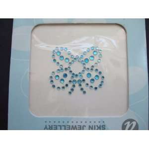  Crystal Body Temporary Tattoo 127   Blue Flower And 