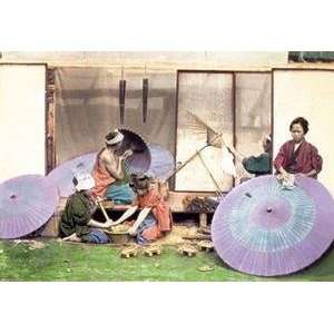  Vintage Art Making Umbrellas   02224 8