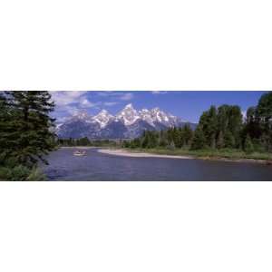 Inflatable Raft in a River, Grand Teton National Park, Wyoming, USA 