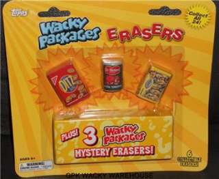 TOPPS 2011 WACKY PACKAGES SCHOOL ERASERS 6 PACK BLISTER  
