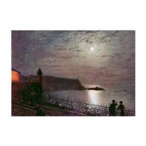 Scarborough By Moonlight by John atkinson Grimshaw. Size 22.01 inches 