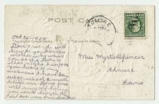   Original Vintage 1900s Embossed Postcard Admire, KS Postmark  