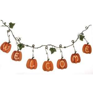   Pumpkin Welcome Garland for Autumn, Fall and Halloween Decorating