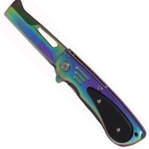  Spring Assisted Opening Straight Razor Pocket Knife 