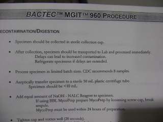   DICKINSON BACTEC MGIT 960 MYCOBACTERIA BACTERIA TESTING SYSTEM  