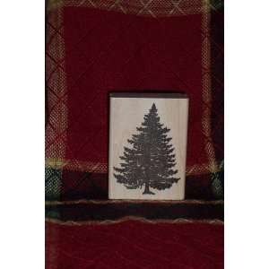Silver Fox Spruce Tree Art Rubber Stamp