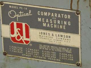 JONES & LAMSON PC 14 OPTICAL COMPARATOR 14  