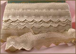 Old French Broderie Anglaise Lace Never Used 2 yds lots  