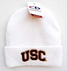USC Trojans White Knit Beanie Cap Hat  