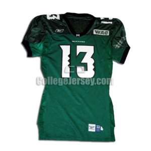   No. 13 Game Used Hawaii Reebok Football Jersey