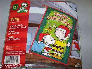 CHRISTMAS Peanuts Snoopy Charlie Brown FULL SIZE FLAG  