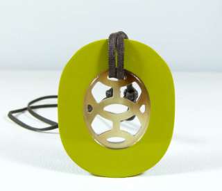   LIFT GM BUFFALO HORN NECKLACE PENDANT LACQUER ANISE GREEN  