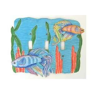  Tropical Betta Fish Light Switch Cover   3 Holes   Painted 