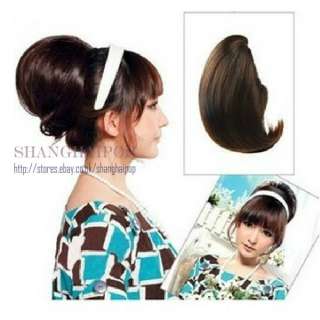   Clip on In Women Party Costume Updos Pony Tail Black/Brown  