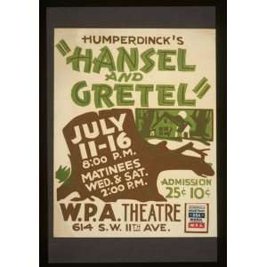  WPA Poster Humperdincks Hansel and Gretel