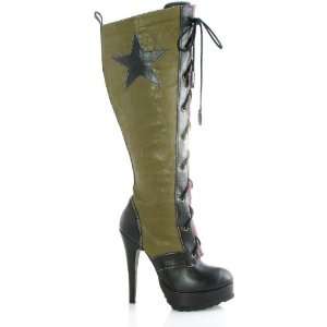 Lets Party By Leg Avenue Militia Adult Boots / Green   Size Womens 10