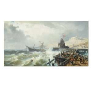  Rescuing a Ship in Stormy Seas Giclee Poster Print by 