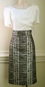 Antonio Melani   Womens Short Sleeve Dress, Ivory/Black, New 